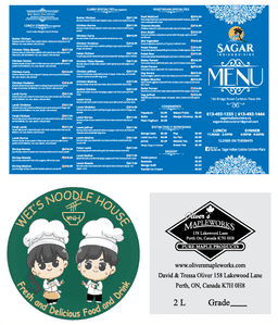 Menu, Brochure, Sticker, Label Design